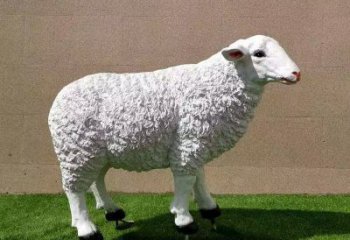 彩繪玻璃鋼綿羊雕塑，動物景觀，廣場園林雕塑