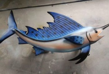 玻璃鋼劍魚雕塑廠家，海洋生物雕塑，公園廣場大型雕塑