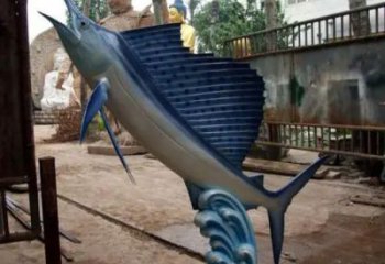 玻璃鋼劍魚雕塑生產(chǎn)制作，海洋生物雕塑，廣場(chǎng)雕塑