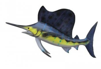 玻璃鋼劍魚雕塑制作廠家，海洋生物雕塑，廣場(chǎng)大型雕塑