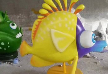 抽象劍魚雕塑，戶外街頭雕塑，海洋生物雕塑