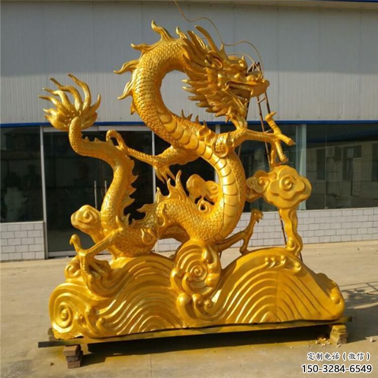 大型龍頭雕塑，鑄銅動物雕塑，房地產售樓處擺件