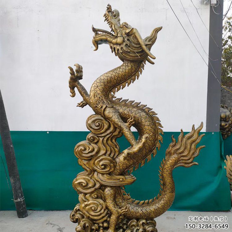 定價龍頭雕塑，鑄銅動物雕塑，房地產(chǎn)售樓處擺件