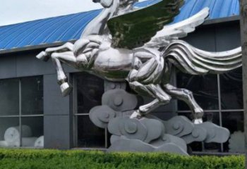 幾何抽象奔馬雕塑，城市動物擺件，大型廣場小品