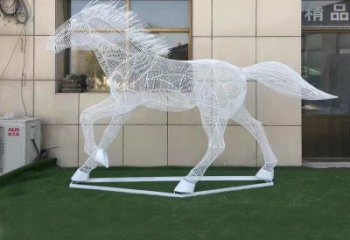 鏤空奔馬雕塑，城市動物擺件，大型廣場小品