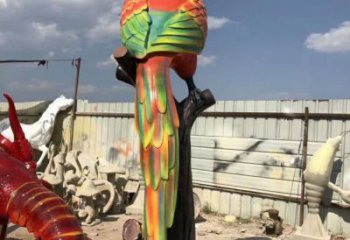 風景區玻璃鋼鸚鵡雕塑 售樓處廣場雕塑 仿古擺件