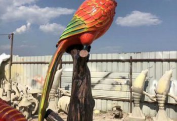 優(yōu)價鸚鵡雕塑，鳥禽擺件，彩繪仿真工藝