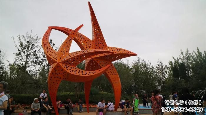 不銹鋼公園海星雕塑 酒店門口雕塑 彩繪擺件