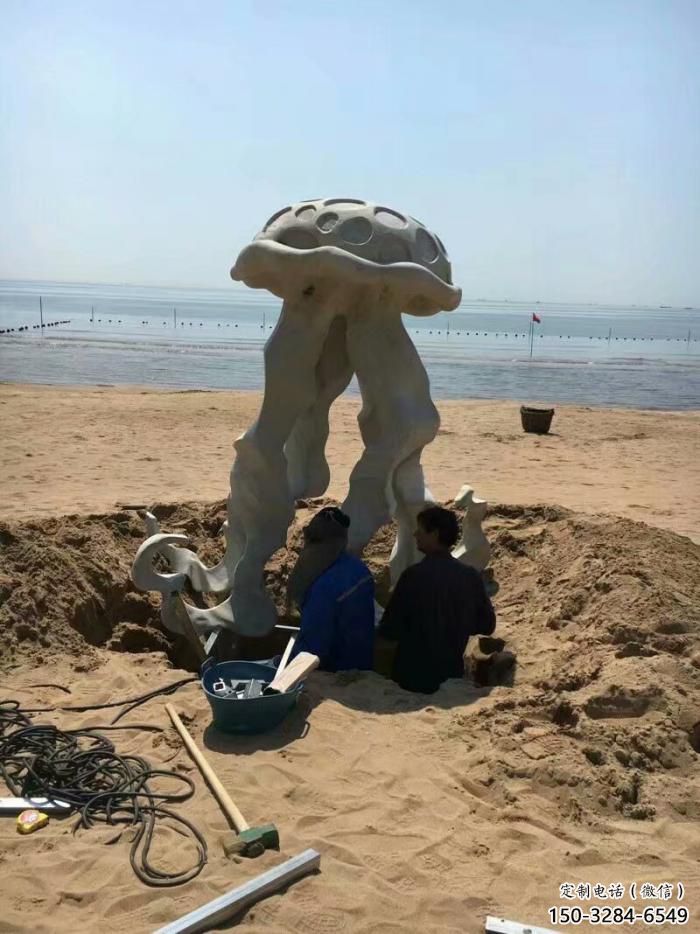 玻璃鋼園林水母雕塑 風(fēng)景區(qū)仿真雕塑 廣場(chǎng)小品