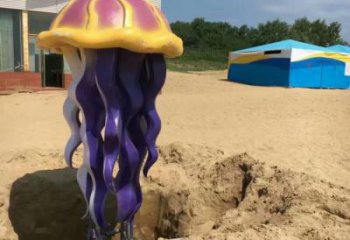 商場玻璃鋼水母雕塑 仿真海洋生物雕塑 店門口小品