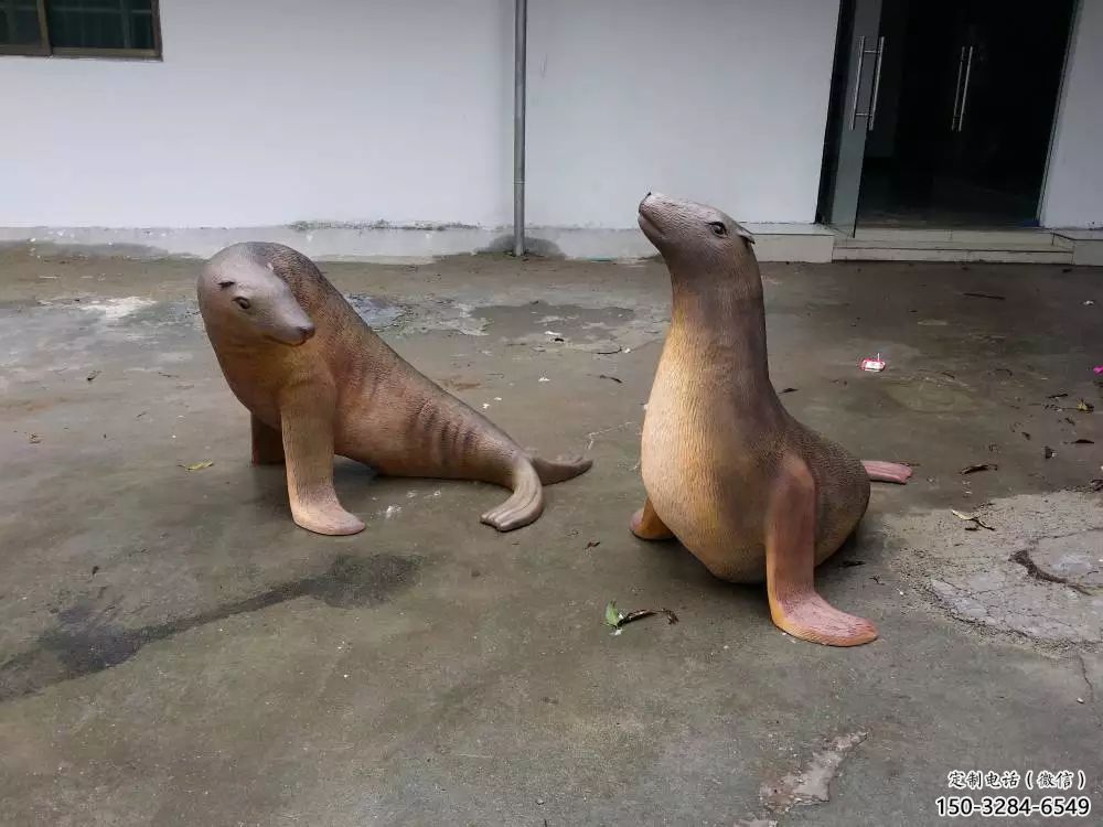 商業街海豹雕塑 售樓處雕塑 海洋生物擺件