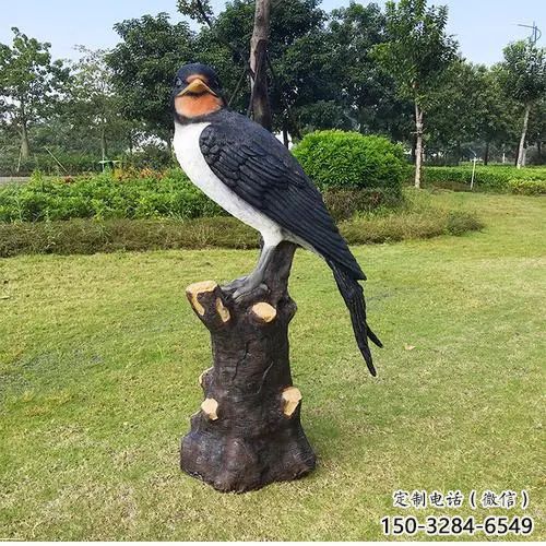 酒店玻璃鋼喜鵲雕塑 庭院仿真雕塑 彩繪小品