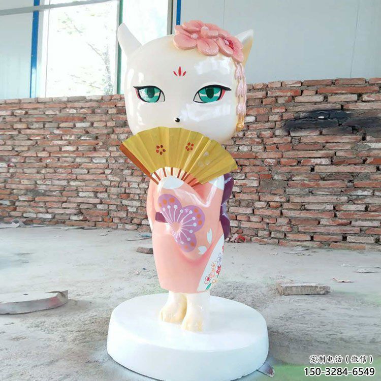 抽象狐貍雕塑 店門(mén)口彩繪雕塑 步行街?jǐn)[件