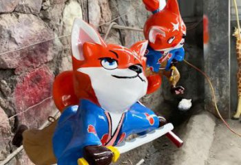 風景區狐貍雕塑 售樓處廣場雕塑 彩繪擺件