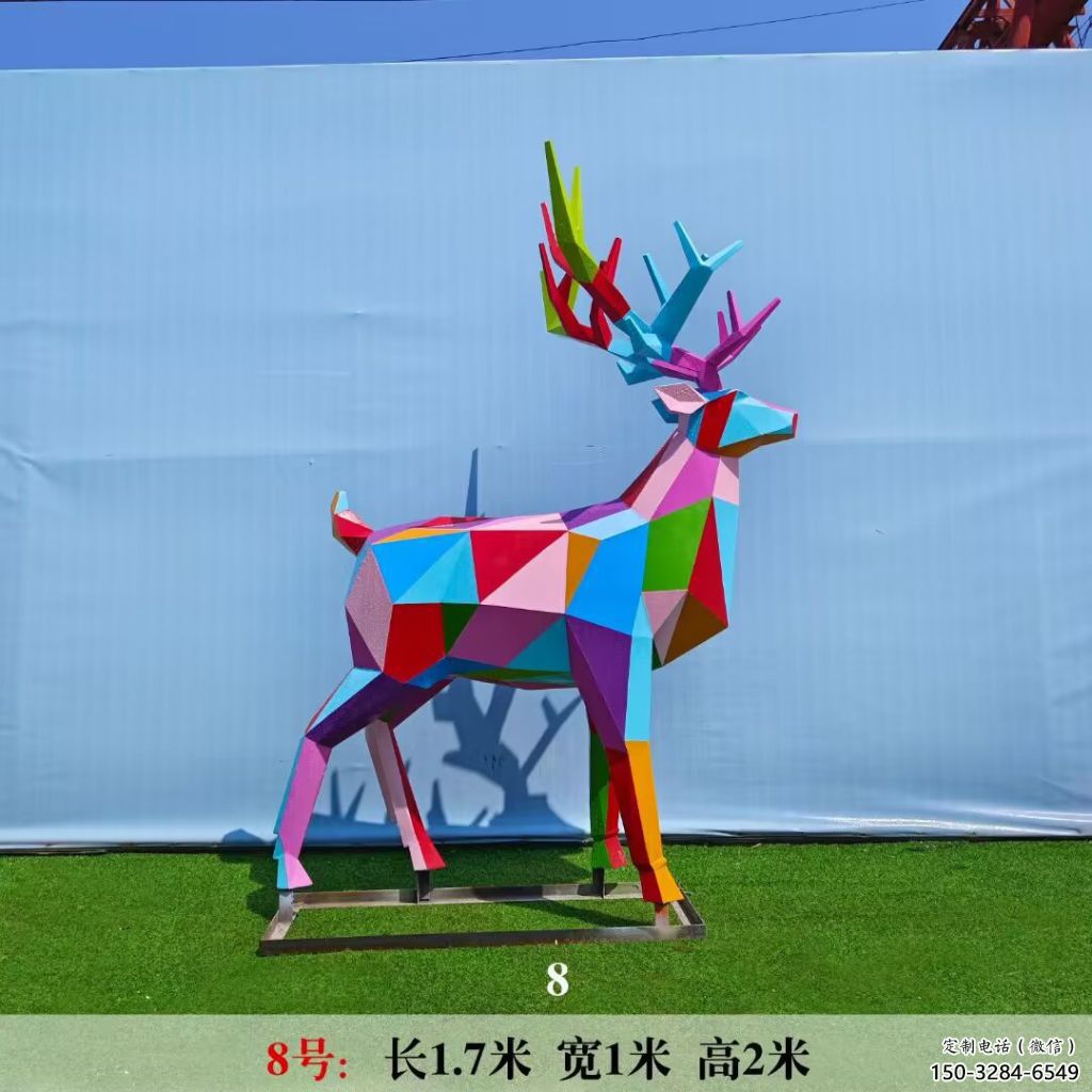 不銹鋼仿真麋鹿雕塑 店門(mén)口園林雕塑 動(dòng)物小品