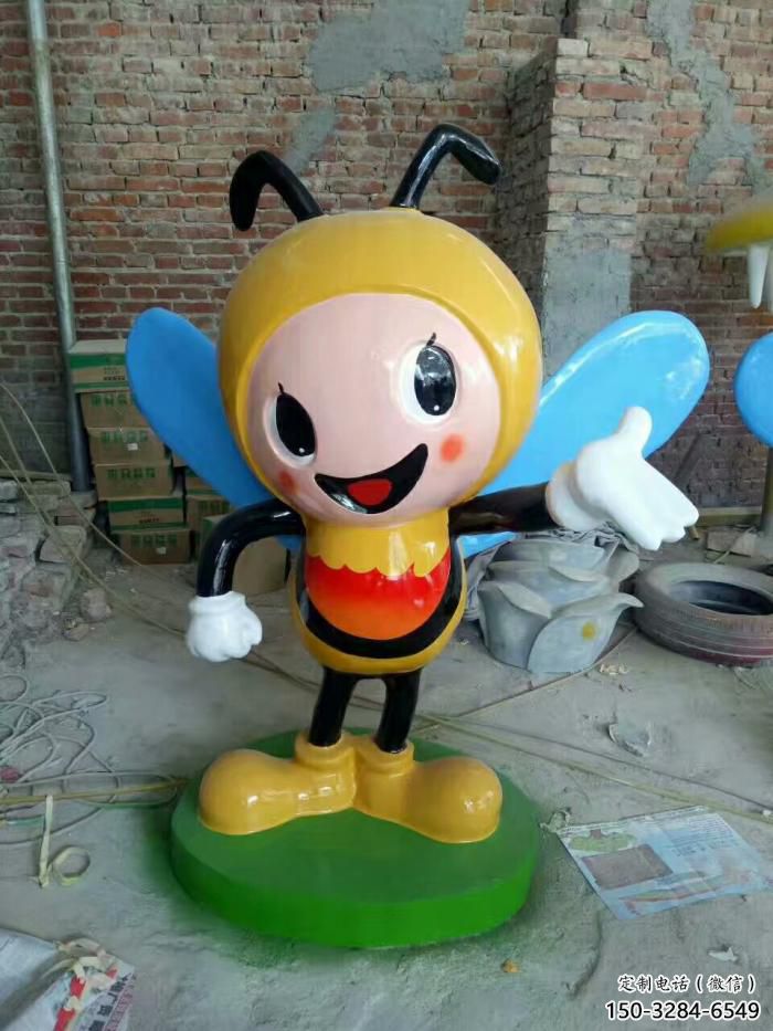 抽象蜜蜂雕塑 店門口彩繪雕塑 步行街?jǐn)[件