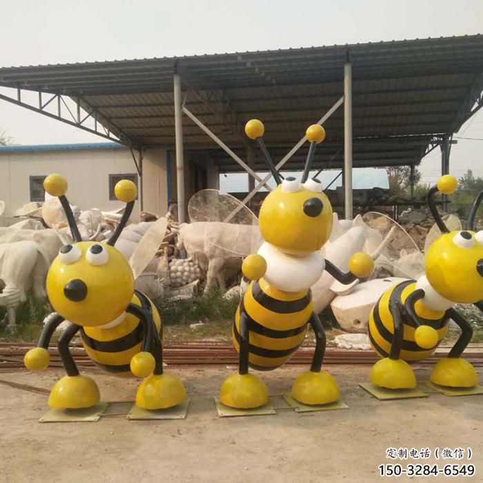 公園蜜蜂雕塑 酒店門口雕塑 彩繪擺件