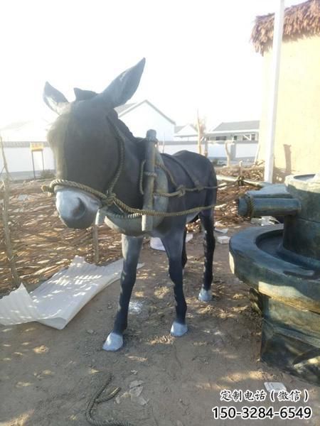 風景區玻璃鋼毛驢雕塑 售樓處廣場雕塑 仿古擺件