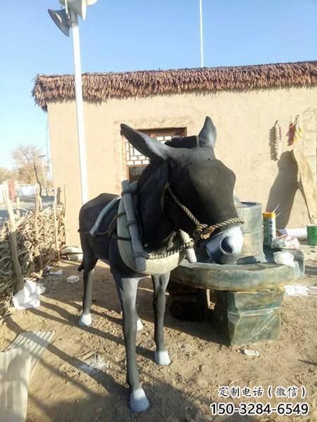 古銅色毛驢雕塑 大型城市雕塑 商業街擺件