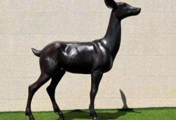 大型玻璃鋼麋鹿雕塑 商業(yè)街廣場(chǎng)雕塑 古銅色擺件