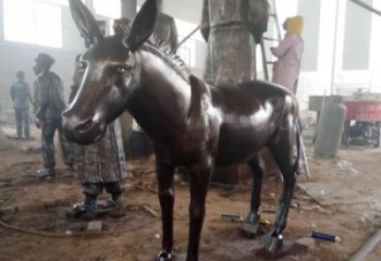 仿真鑄銅毛驢雕塑廠家 店門口園林雕塑 動物小品