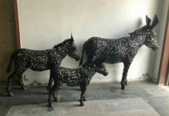 風景區(qū)毛驢雕塑廠家 售樓處廣場雕塑 仿古擺件