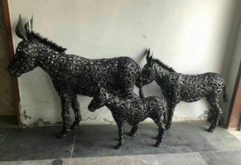 鏤空毛驢雕塑廠家 廣場(chǎng)近代雕塑 門口小品