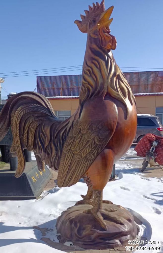 廣場(chǎng)小雞雕塑，動(dòng)物擺件，仿古工藝