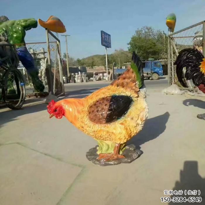 小區(qū)小雞雕塑，仿真主題，彩繪工藝