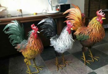 酒店小雞雕塑，仿真主題，網(wǎng)格工藝