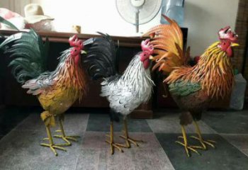 室內小雞雕塑，景觀題材，鍍銅工藝