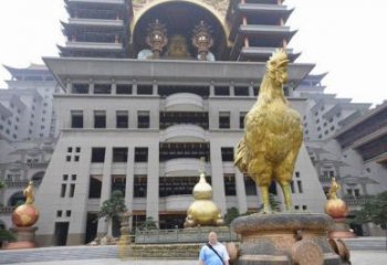 庭院小雞雕塑，動物小品，網格工藝