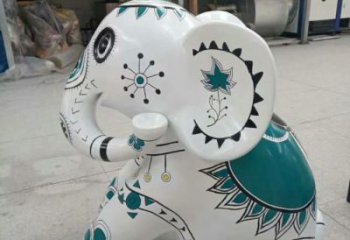 街道小象雕塑，景觀擺件，彩繪工藝