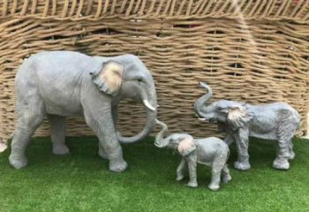 農村小象雕塑，發光主題，噴砂工藝