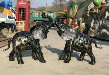 室內小象雕塑，景觀題材，鍍銅工藝