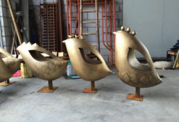 操場鳥類雕塑，公園題材，剪影工藝