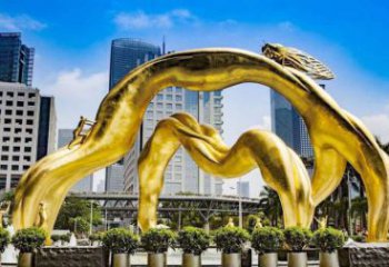 校園鳥類雕塑，仿真主題，鍍金工藝