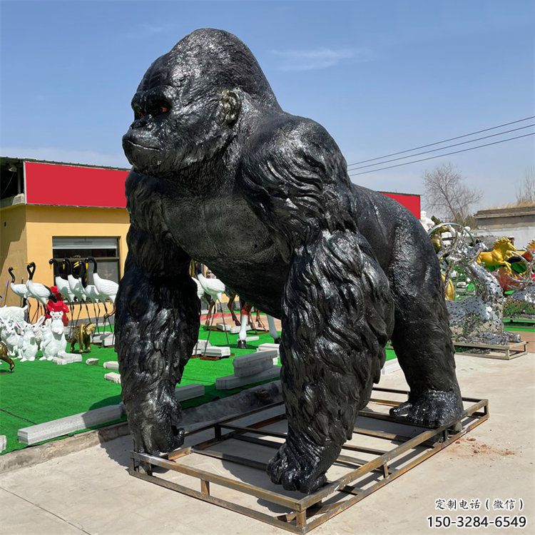 酒店猩猩雕塑，家禽主題，鍍銅工藝