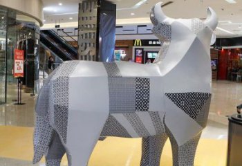 室內小牛雕塑，景觀題材，切面工藝