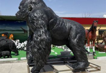 庭院猩猩雕塑，動物小品，烤漆仿古工藝