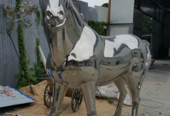 景區戰馬雕塑，動物主題，彩繪工藝