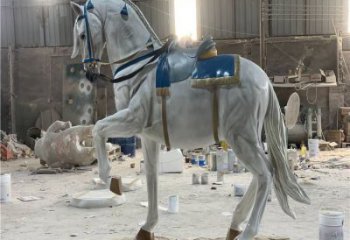 小區戰馬雕塑，仿真主題，彩繪工藝效果