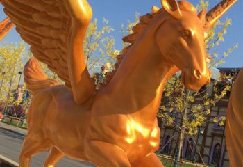 酒店天馬雕塑，家禽主題，鍍銅工藝