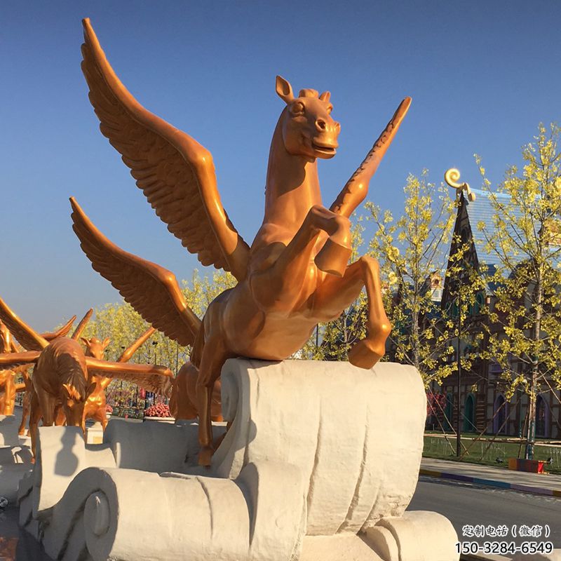 售樓部天馬雕塑，景觀題材，抽象工藝