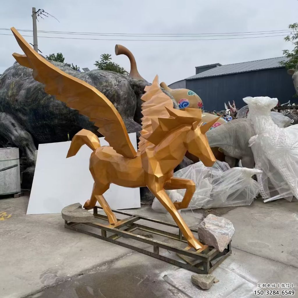 幼兒園天馬雕塑，動物文化，剪影工藝