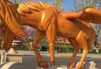 小區天馬雕塑，仿真主題，彩繪工藝