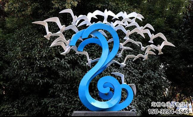 廣場大雁雕塑 公園仿真雕塑 抽象擺件