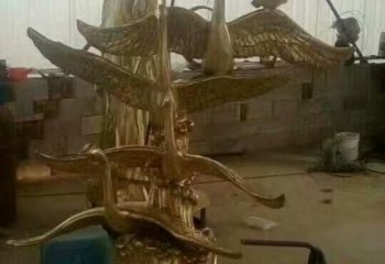 大型大雁雕塑 商業街廣場雕塑 古銅色擺件