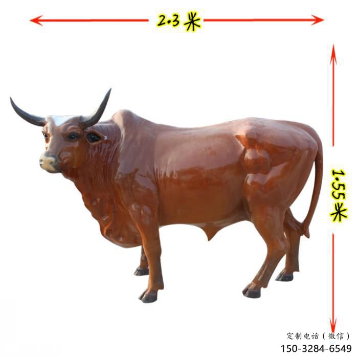 景觀黃牛雕塑，園林動(dòng)物擺件，仿真彩繪工藝