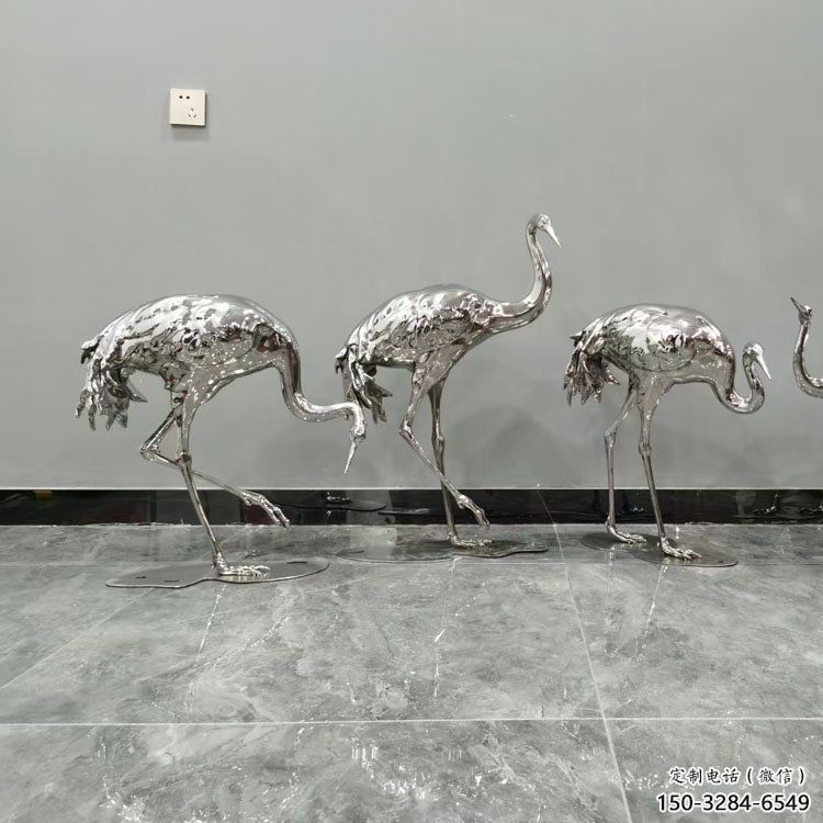 仿真白鶴雕塑 店門口園林雕塑 動物小品